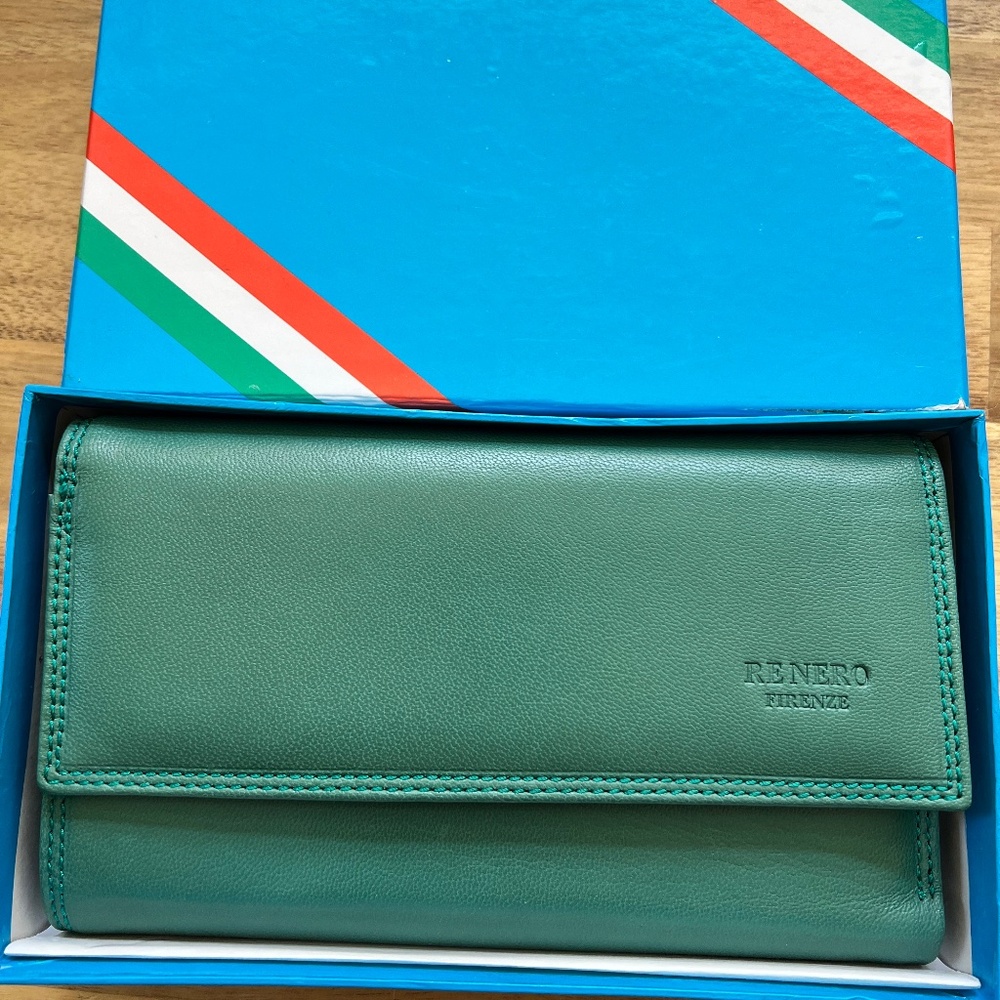 Renero blue leather wallet